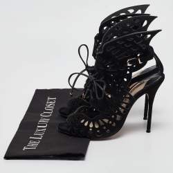 Sophia Webster Black Suede Electra Ankle Strap Sandals Size 36.5