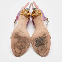 Pre Owned Sophia Webster Multicolor Leather Chiara Butterfly Sandals Size 37.5