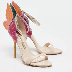 Pre Owned Sophia Webster Multicolor Leather Chiara Butterfly Sandals Size 37.5