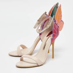 Pre Owned Sophia Webster Multicolor Leather Chiara Butterfly Sandals Size 37.5