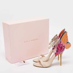 Pre Owned Sophia Webster Multicolor Leather Chiara Butterfly Sandals Size 37.5