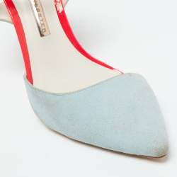 Sophia Webster Light Blue Suede and Leather Chiara Butterfly Ankle Strap Pumps Size 37.5