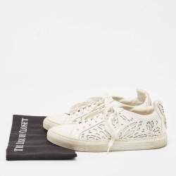 Sophia Webster White Leather Lace Up Sneakers Size 39