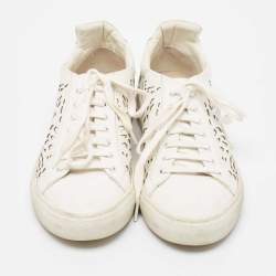 Sophia Webster White Leather Lace Up Sneakers Size 39