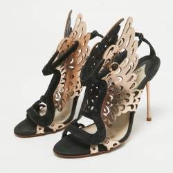 Sophia Webster Dark Green/Rose Gold Suede and Leather Laser Cut Parisa Sandals Size 38
