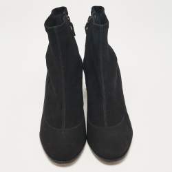Pre Owned Sophia Webster Black Suede Felicity Mid Ankle Boots Size 38