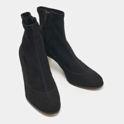 Pre Owned Sophia Webster Black Suede Felicity Mid Ankle Boots Size 38