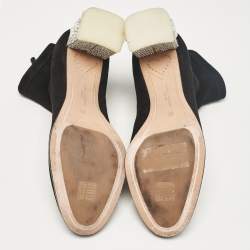 Pre Owned Sophia Webster Black Suede Felicity Mid Ankle Boots Size 38