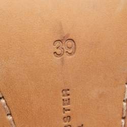 Pre Owned Sophia Webster Pink Leather Laser Cut Lace Up Sandals Size 39