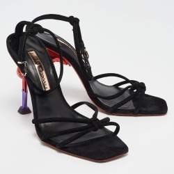 Sophia Webster Black Suede Flo Flamingo Sandals Size 39