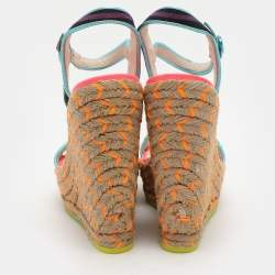 Sophia Webster Multicolor Fabric and Leather Lucita Espadrille Sandals Size 40