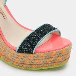 Sophia Webster Multicolor Fabric and Leather Lucita Espadrille Sandals Size 40