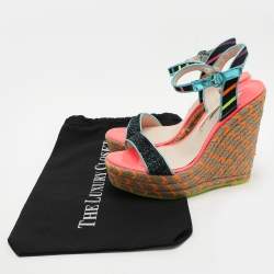 Sophia Webster Multicolor Fabric and Leather Lucita Espadrille Sandals Size 40