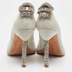 Sophia Webster Grey Suede Pointed Toe Pumps Size 40.5