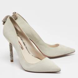 Sophia Webster Grey Suede Pointed Toe Pumps Size 40.5