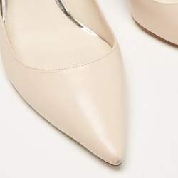 Sophia Webster Beige/Silver Leather Angelo Slingback Pumps 39