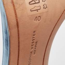 Sophia Webster Metallic Blue Leather Chiara Ankle Strap Sandals Size 40