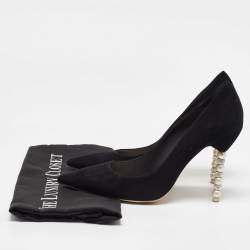 Pre Owned Sophia Webster Black Suede Coco Crystal Embellished Pumps Size 40