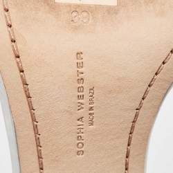 Sophia Webster Silver Leather Chiara Bow Ankle Strap Sandals Size 39