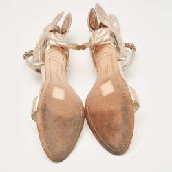 Pre Owned Sophia Webster Rose Gold Leather Chiara Sandals Size 36