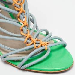 Sophia Webster Multicolor Patent Leather and Suede Lacey Ankle Strap Sandals Size 40