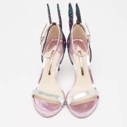 Sophia Webster Multicolor Embroidered Fabric and Leather Chiara Butterfly Sandals Size 36.5