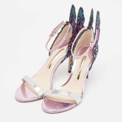 Sophia Webster Multicolor Embroidered Fabric and Leather Chiara Butterfly Sandals Size 36.5