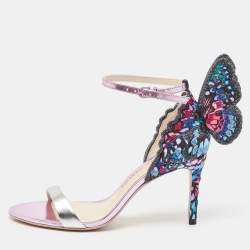Sophia Webster Multicolor Embroidered Fabric and Leather Chiara Butterfly Sandals Size 36.5