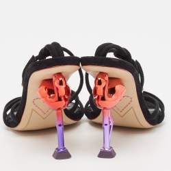 Sophia Webster Black Suede Flo Flamingo Sandals Size 37
