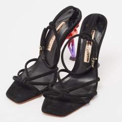 Sophia Webster Black Suede Flo Flamingo Sandals Size 37