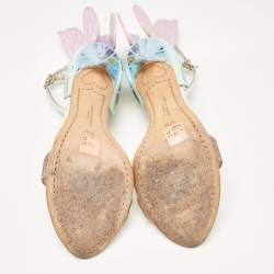 Pre Owned Sophia Webster Multicolor Leather and Glitter Chiara Sandals Size 38.5