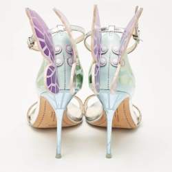 Pre Owned Sophia Webster Multicolor Leather and Glitter Chiara Sandals Size 38.5