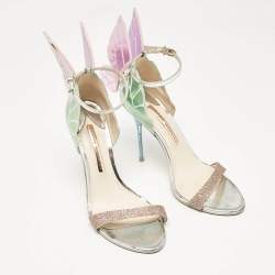 Pre Owned Sophia Webster Multicolor Leather and Glitter Chiara Sandals Size 38.5