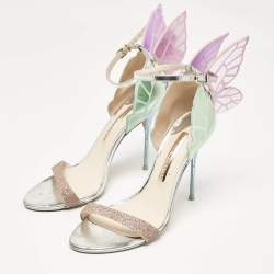 Pre Owned Sophia Webster Multicolor Leather and Glitter Chiara Sandals Size 38.5