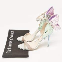 Pre Owned Sophia Webster Multicolor Leather and Glitter Chiara Sandals Size 38.5