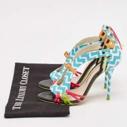 Sophia Webster Multicolor Zig Zag Print Leather Ankle Strap Sandals Size 36