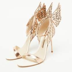 Pre Owned Sophia Webster Metallic Leather Evangeline Ankle Strap Sandals Size 37