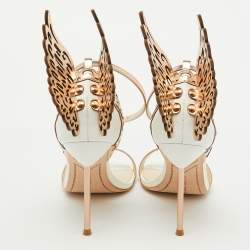 Pre Owned Sophia Webster Metallic Leather Evangeline Ankle Strap Sandals Size 37