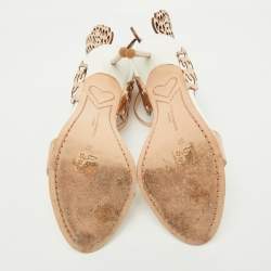 Pre Owned Sophia Webster Metallic Leather Evangeline Ankle Strap Sandals Size 37