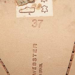 Pre Owned Sophia Webster Metallic Leather Evangeline Ankle Strap Sandals Size 37