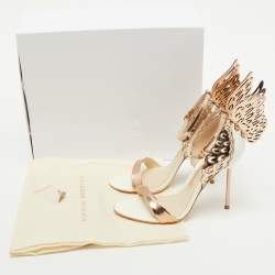 Pre Owned Sophia Webster Metallic Leather Evangeline Ankle Strap Sandals Size 37