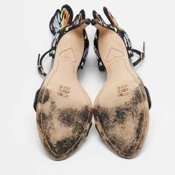 Sophia Webster Multicolor Canvas and Leather Chiara Ankle Strap Sandals Size 39