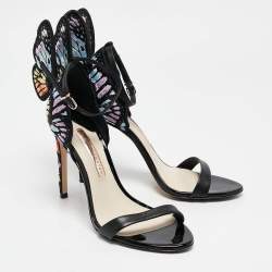 Sophia Webster Multicolor Canvas and Leather Chiara Ankle Strap Sandals Size 39