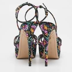 Sophia Webster Multicolor Canvas Mariposa Ankle Strap Sandals Size 38