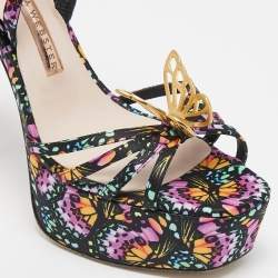 Sophia Webster Multicolor Canvas Mariposa Ankle Strap Sandals Size 38