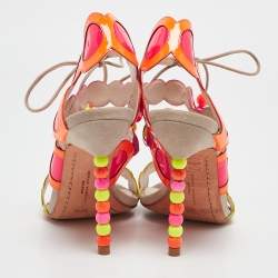 Sophia Webster Multicolor Round Cut Out Patent Leather Beaded Heel Sandals Size 37.5