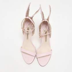 Sophia Webster Pink Glitter and Leather Chiara Butterfly Ankle Strap Sandals Size 38