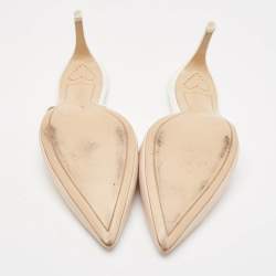 Sophia Webster Beige/White Leather Bow Mules Size 38