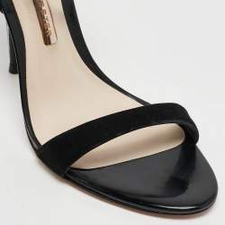 Pre Owned Sophia Webster Black Iridescent Leather Chiara Butterfly Sandals Size 38