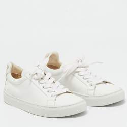 Sophia Webster White Leather Butterfly Low Top Sneakers Size 38